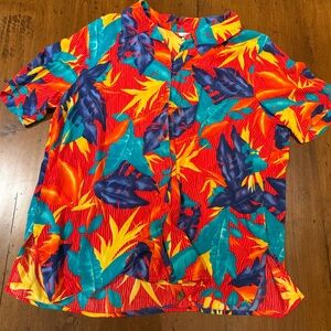 Vintage CM SHAPES Tropical Men's Shirt - Vibrant Multicolor Design